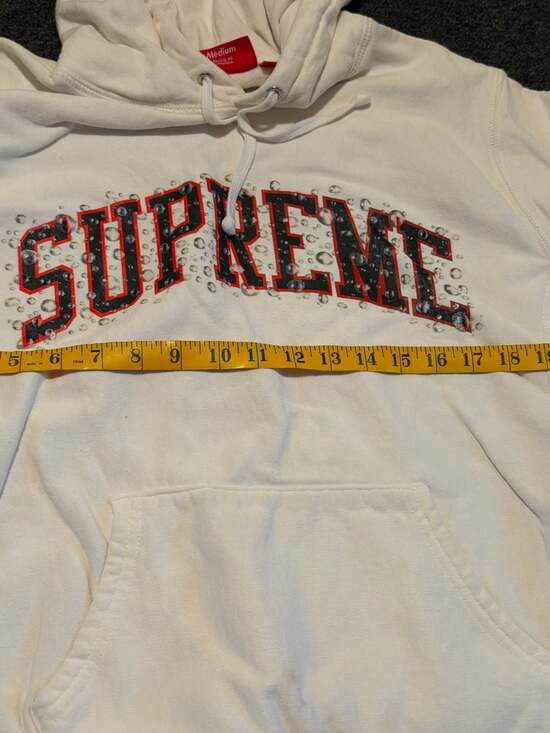 Supreme Water Arc Hooded Sweatshirt White FW18 - Picture 7 of 9